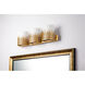 Sawgrass 3 Light 24 inch Gold Bath Light Wall Light in Gold Leaf with Antique